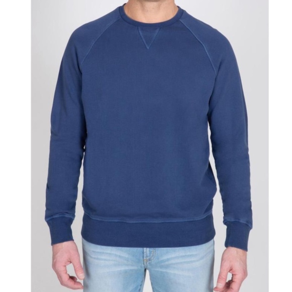 Slate & Stone Men Issac Crewneck Sweatshirt in Wasind Blue Size Large NWT